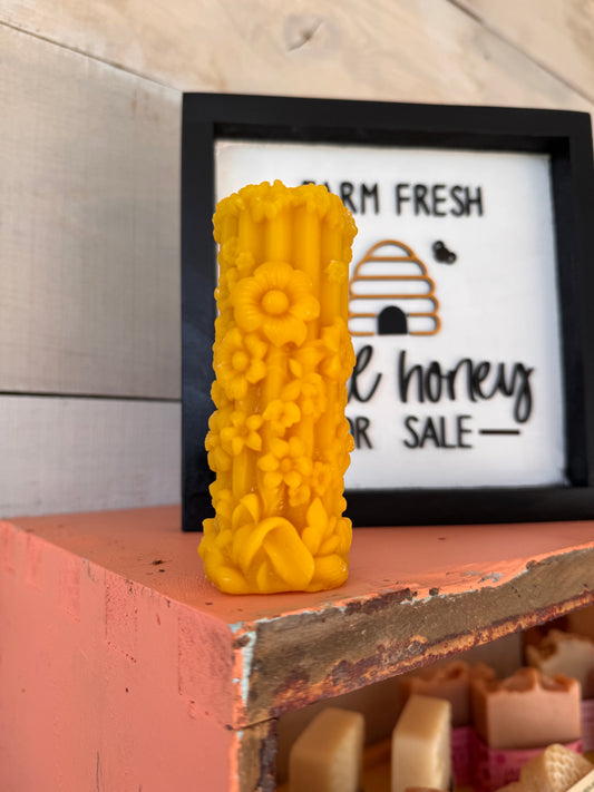 Floral Pillar Candle