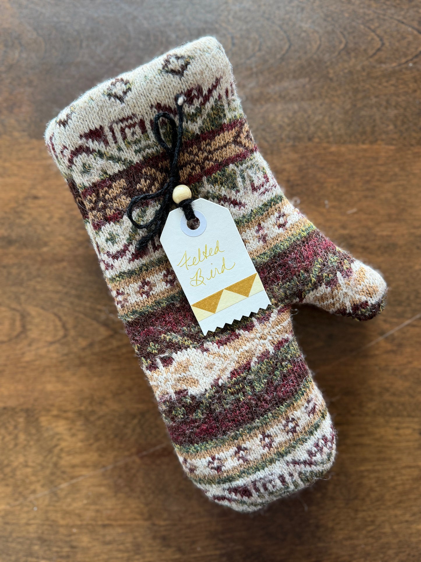 Felted Bird Designs - Felted Wool Mittens